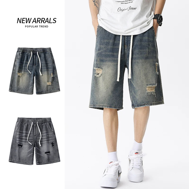 Streetwear Brand Shorts - 여름 얇은 데님 반바지 남성 레트로