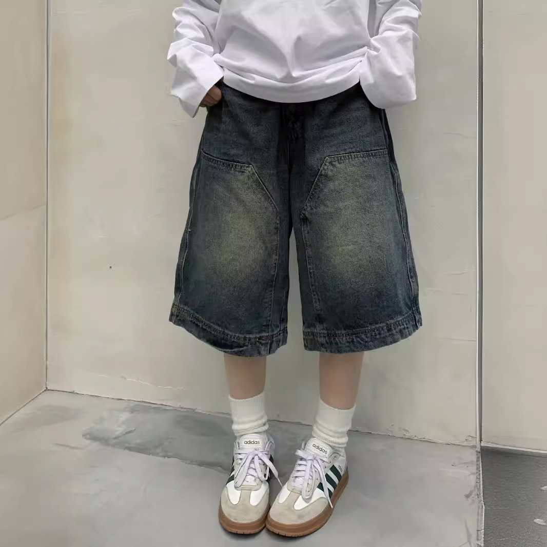 Streetwear Brand Shorts - 여성 Y2K 빈티지 배기 진 반바지