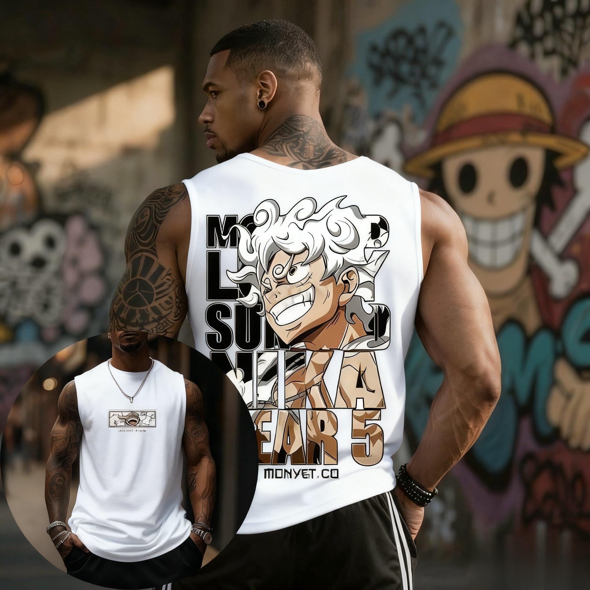 Streetwear Brand In Japan - 원피스 루피 기어 5 탱크탑 남성용