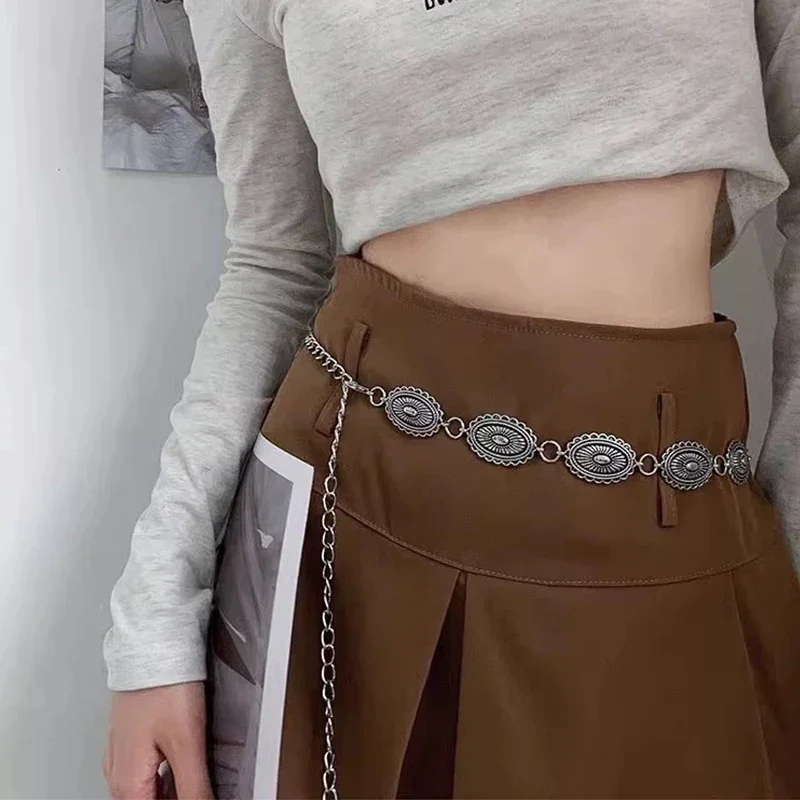 Off White Belt - 에스닉 스타일 허리 체인 액세서리 보헤미안