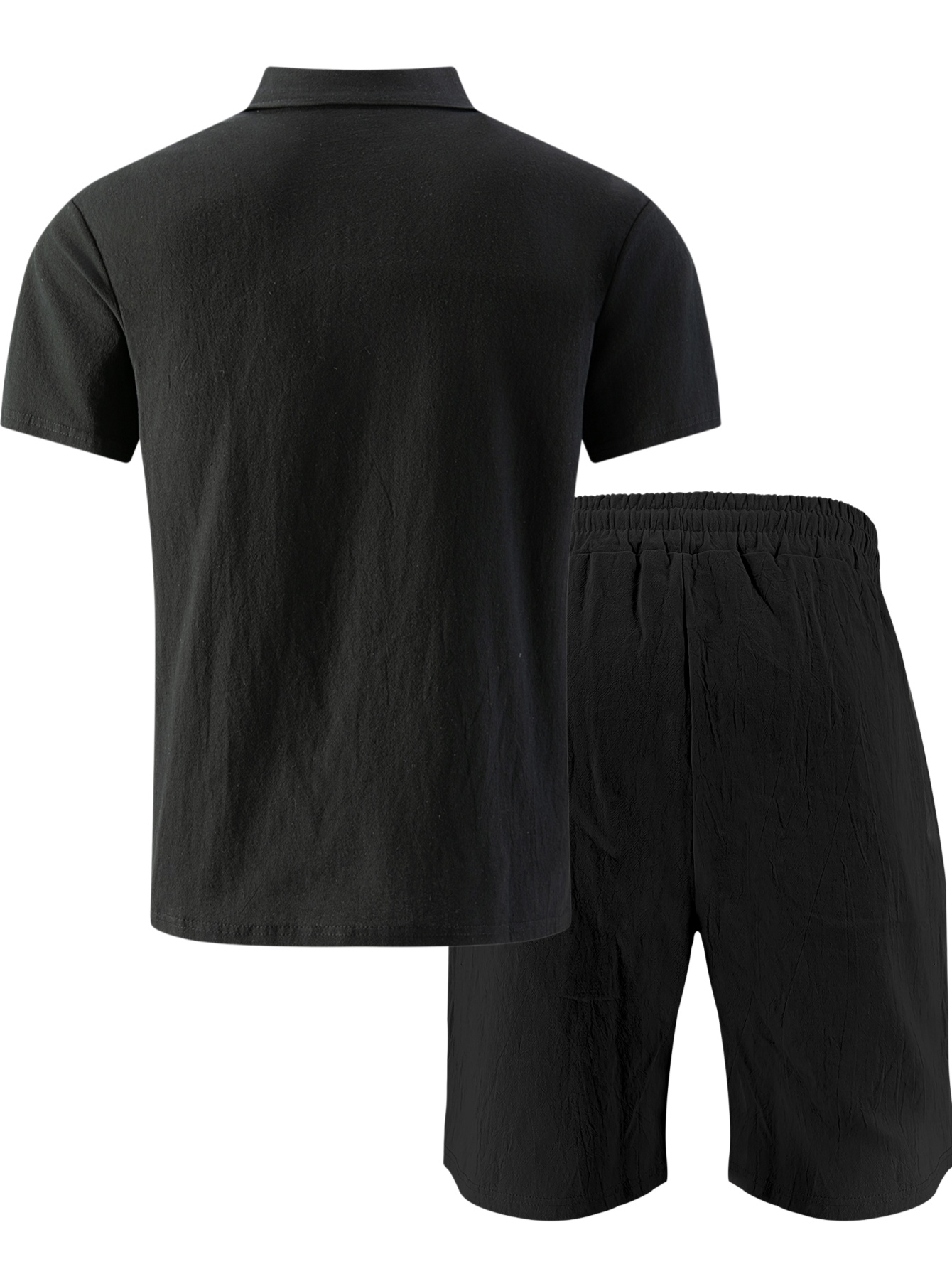 남성용 텍스처드 리넨 폴로 반팔 & 반바지 2종 세트, - Streetwear Brand Shorts 리뷰 및 가격