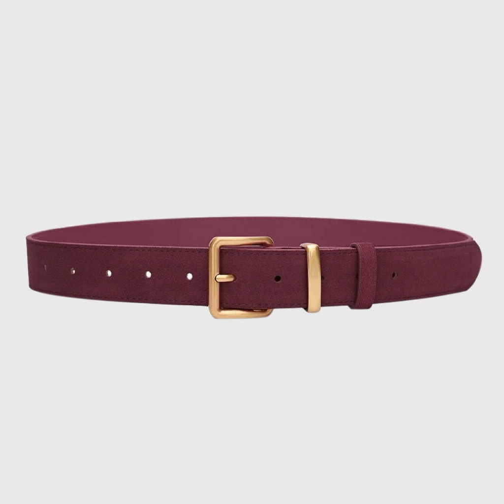 여성용 고급 스웨이드 PU 가죽 벨트, 골드 핀 버클  - Off White Belt 리뷰 및 가격