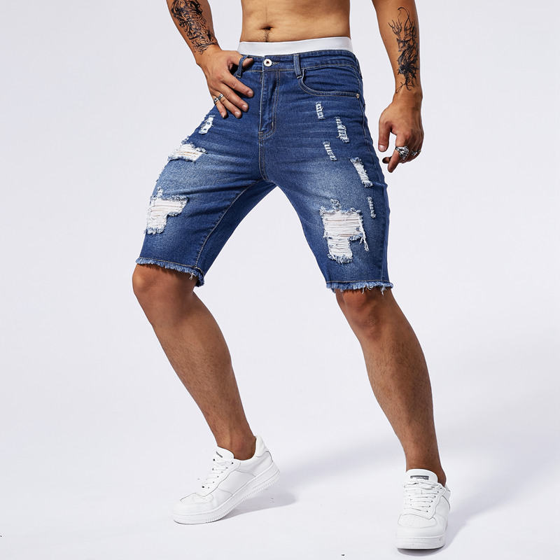 2025 여름 뉴 남성 찢어진 데님 반바지 패션 빈티지 - Streetwear Brand Shorts 리뷰 및 가격