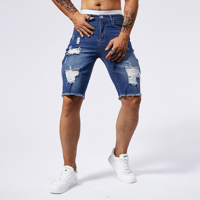 2025 여름 뉴 남성 찢어진 데님 반바지 패션 빈티지 - Streetwear Brand Shorts 리뷰 및 가격