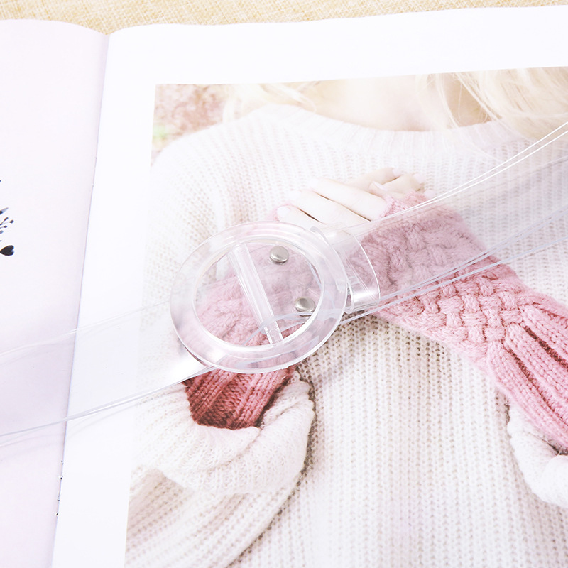 새로운 투명 플라스틱 단색 PVC 소재 여성 벨트 패션 - Off White Belt 리뷰 및 가격