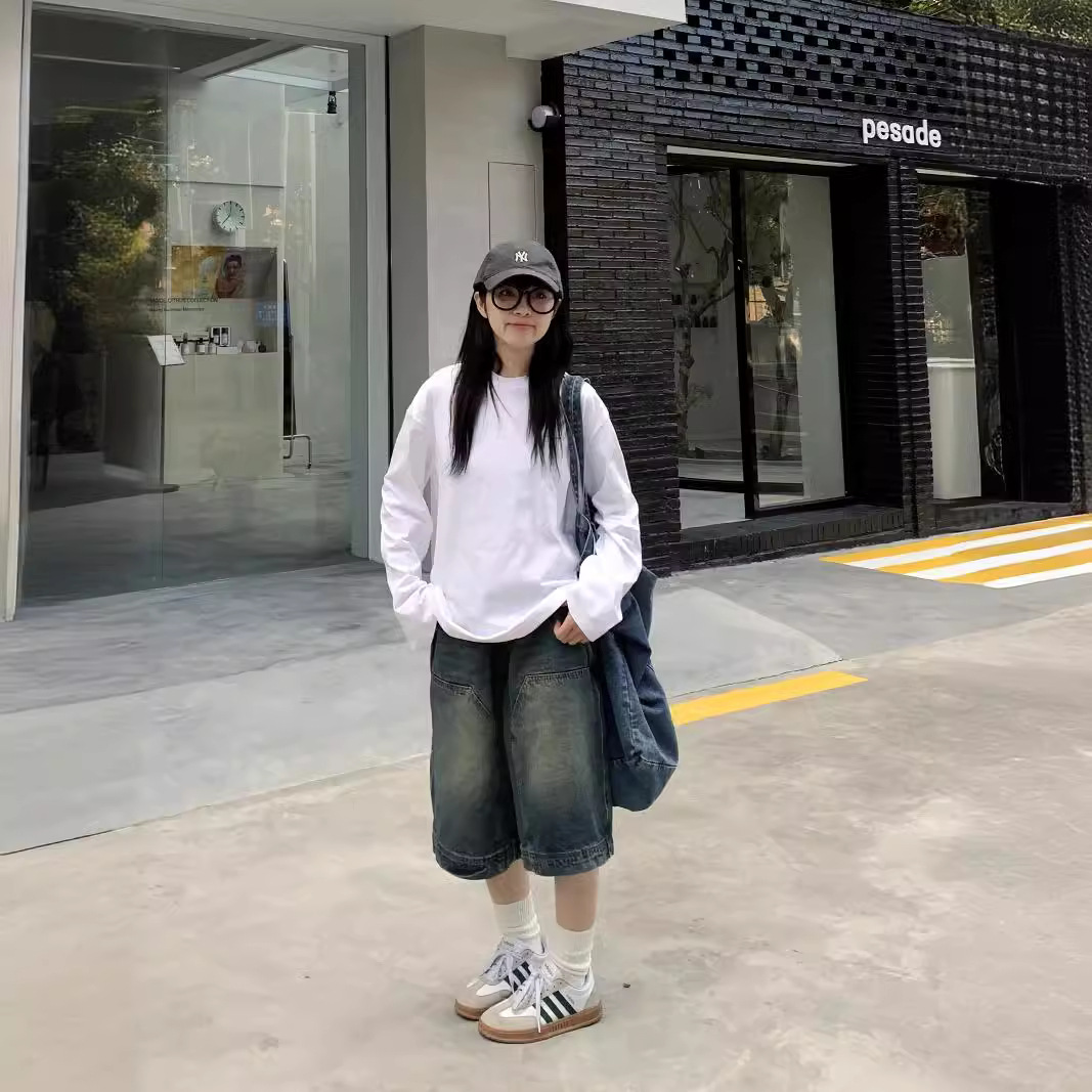 여성 Y2K 빈티지 배기 진 반바지 워싱 와이드 레그  - Streetwear Brand Shorts 리뷰 및 가격