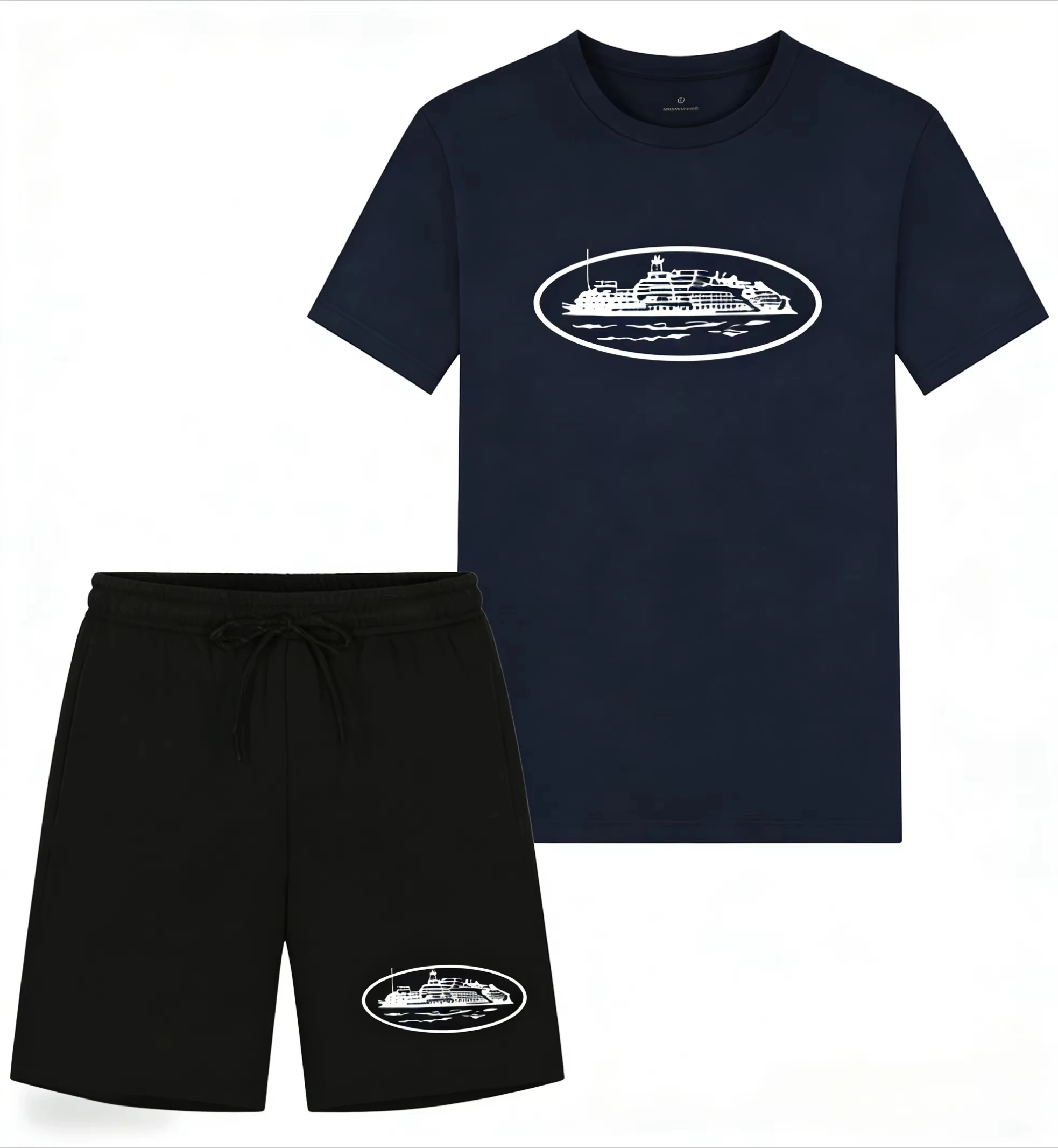 2026 여름 신상 스몰 보트 프린트 투피스 티셔츠와  - Streetwear Brand Shorts 리뷰 및 가격